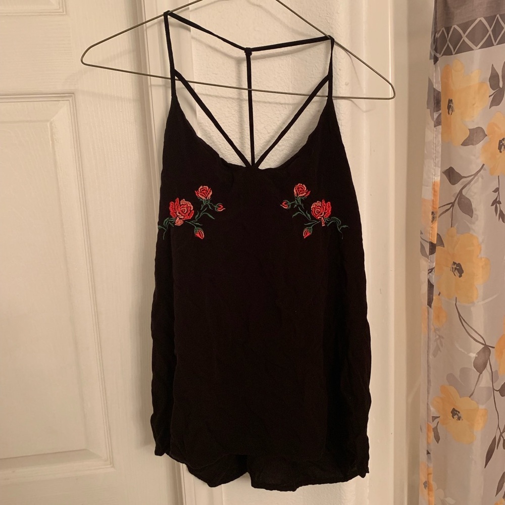 Rose Embroidered Tank